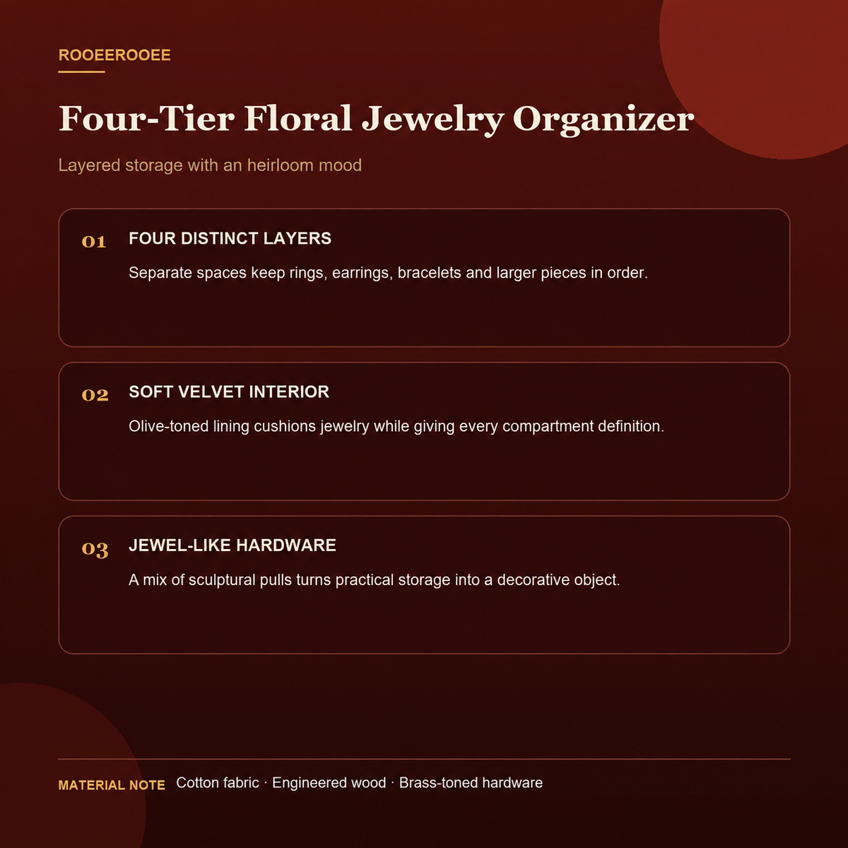 Four-Tier Floral Jewelry Organizer