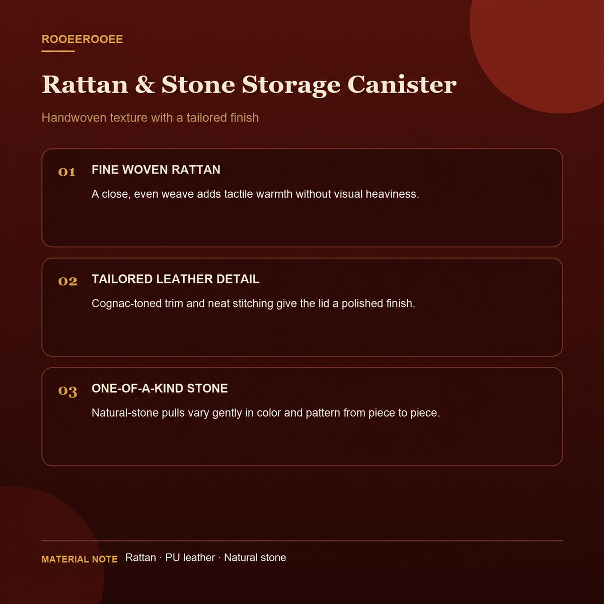 Rattan & Natural Stone Storage Canister
